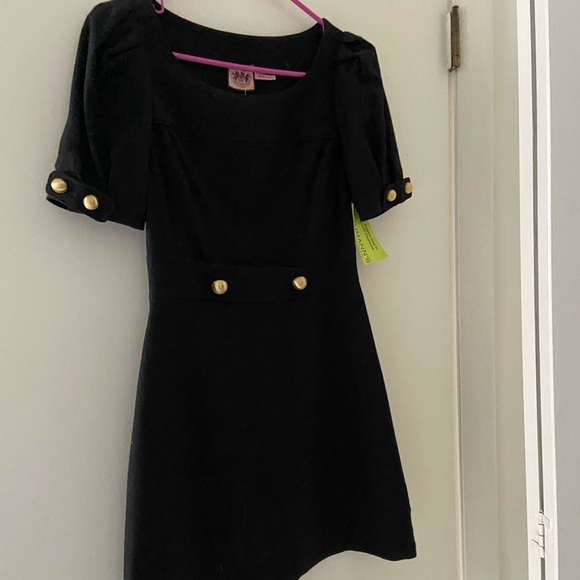 Juicy Couture Black Dress With Gold Buttons - Picture 1 of 2